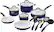 Angle. Cuisinart - Classic 14-Piece Cookware Set - Blue.