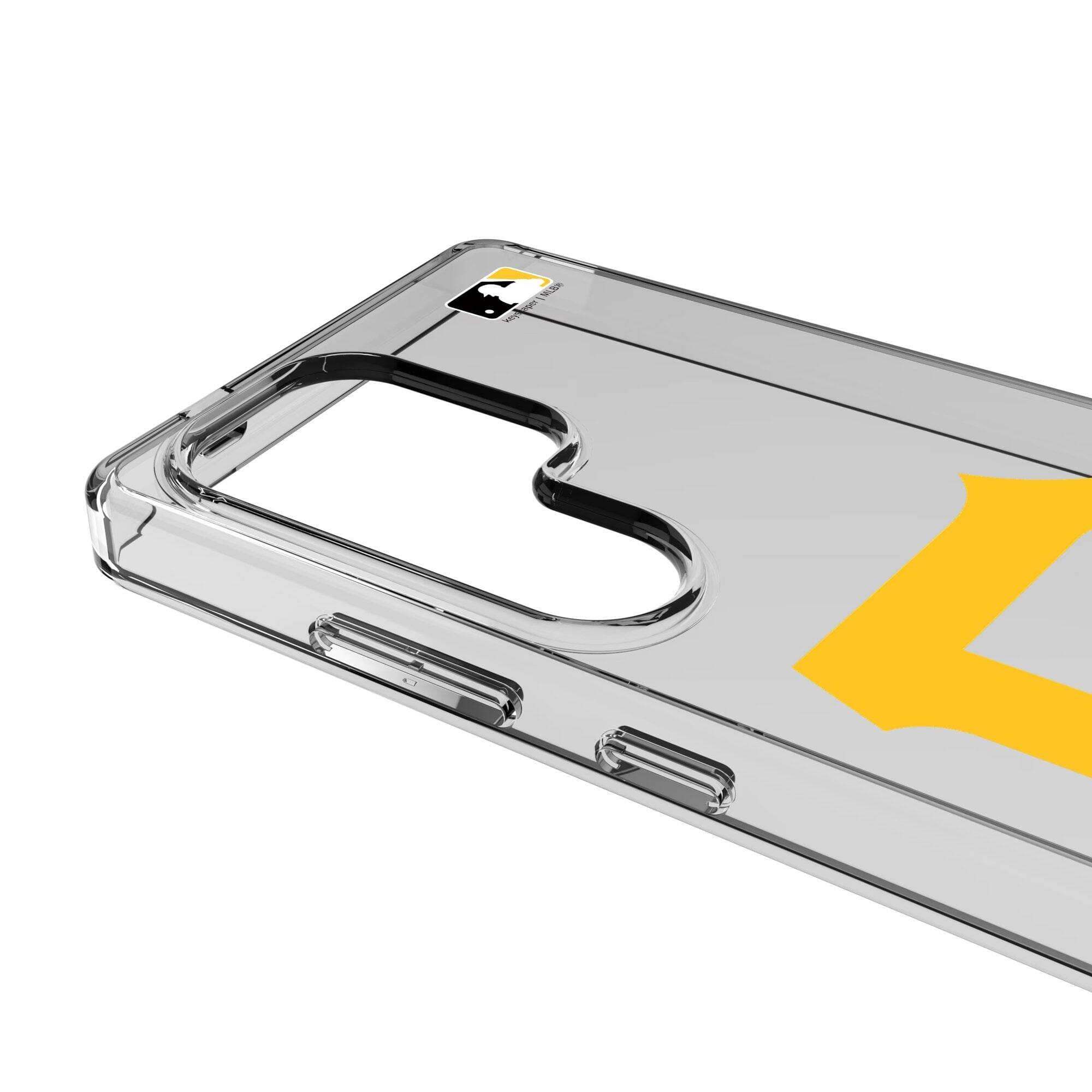 Alt View 2. Keyscaper - Pittsburgh Pirates Galaxy Text Backdrop Clear Case - S22 - Multicolor.