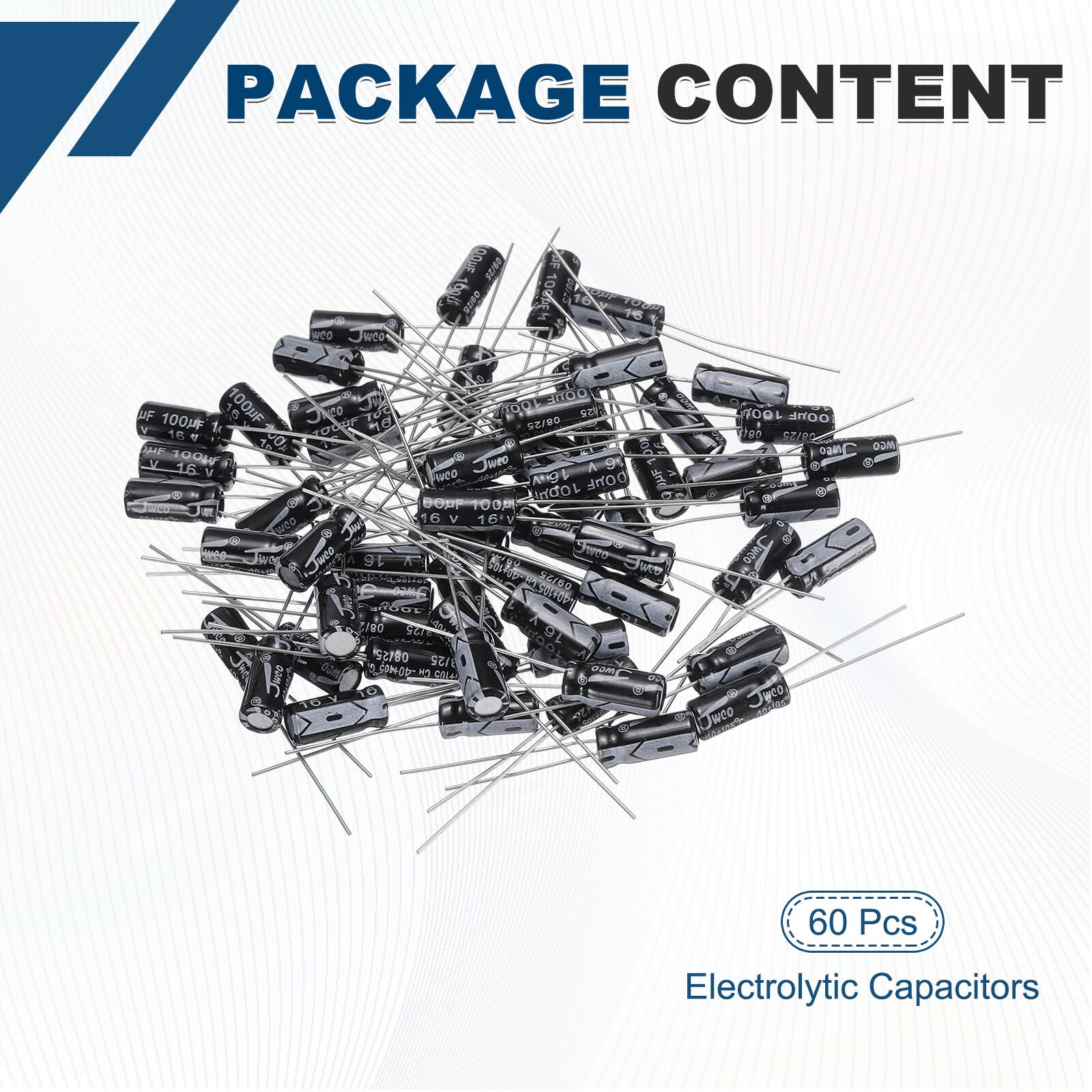 PACKAGE CONTENT

60 Pcs Electrolytic Capacitors