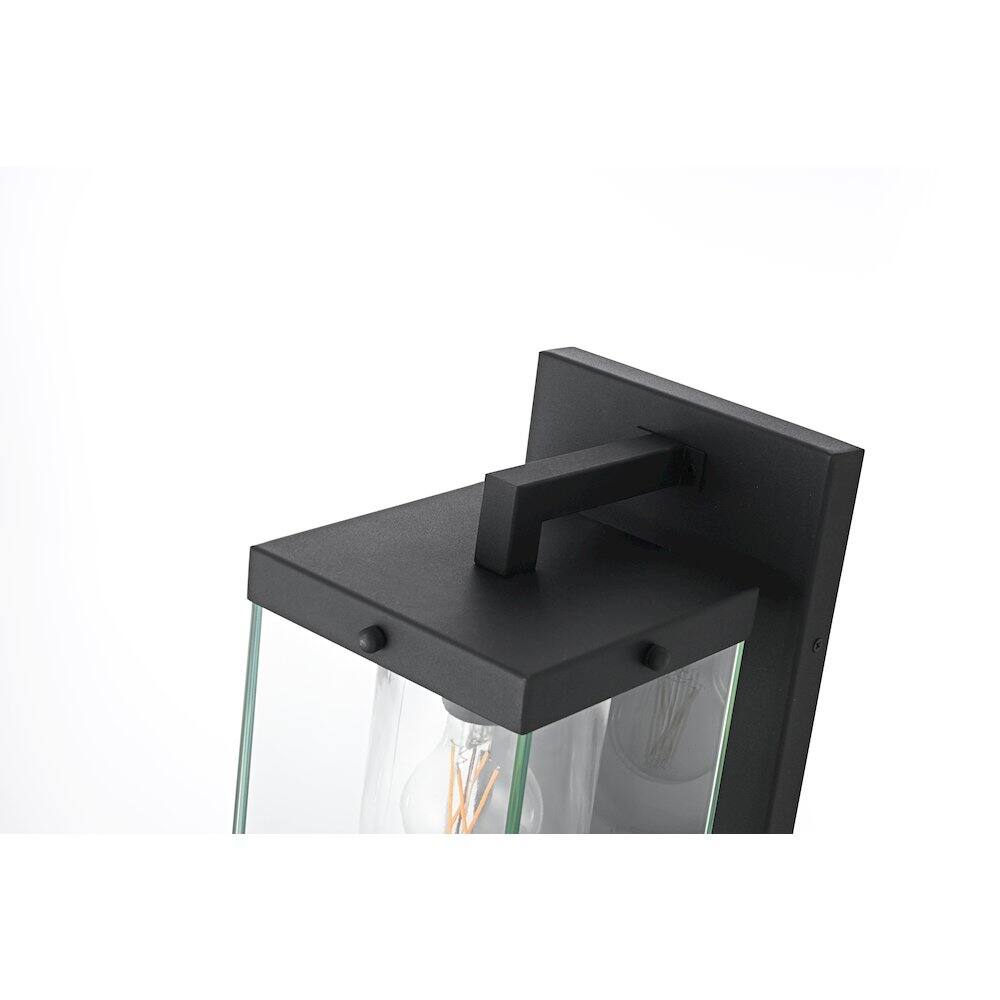 Alt View 3. Elegant Lighting - Keaton 7 Inch Outdoor Wall Sconce In Black - Black.