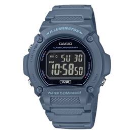 Casio - Men's Classic Digital Watch with Black Dial - W-219HC-2BVCF - Blue