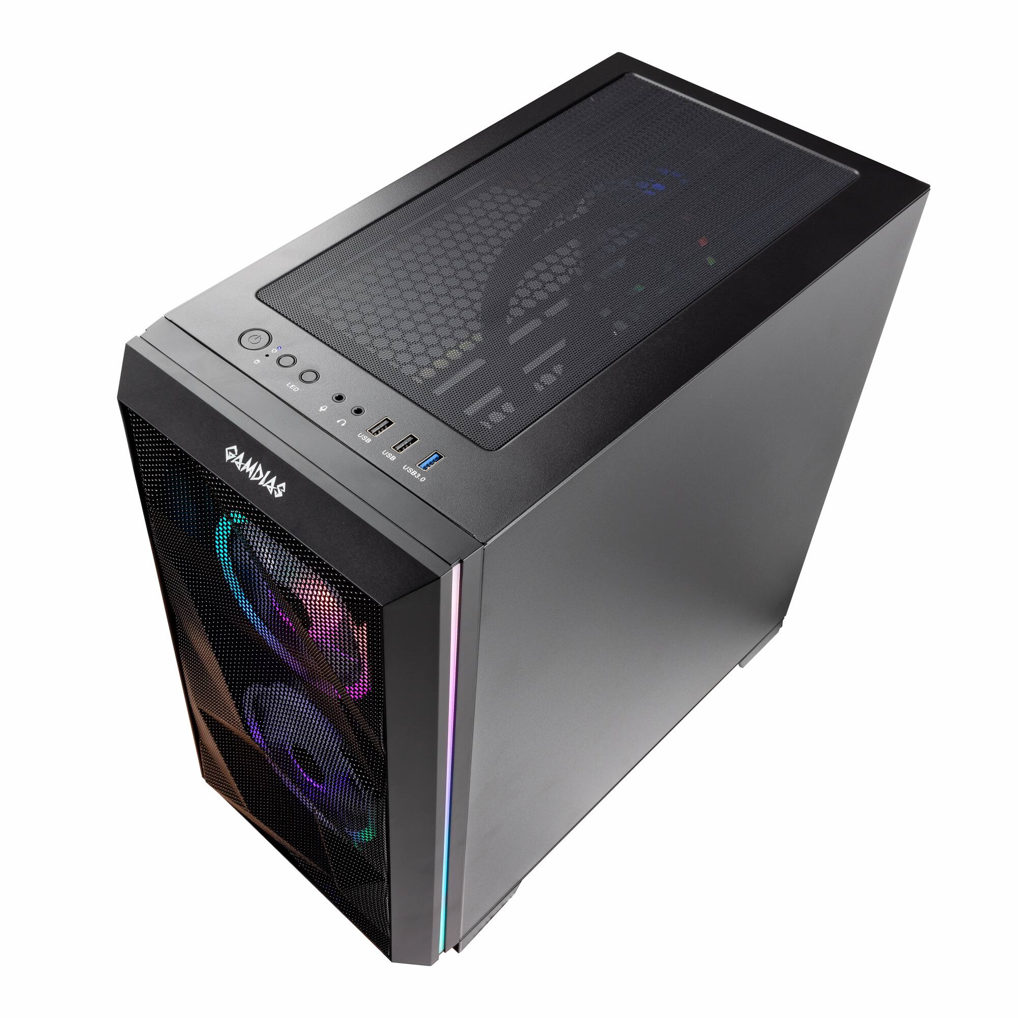 Alt View 5. Velztorm - Velztorm Mini Pilum Gaming Desktop (Ryzen 7 5700X, 32GB, 2TB SSD + 2TB 3.5 HDD, RTX 5070, Win 11 Pro ) - Black.