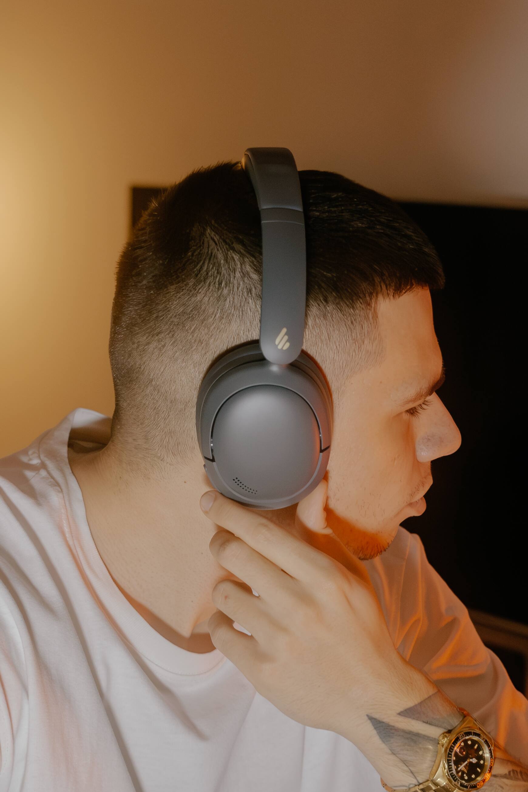 Alt View 8. Edifier - W800BT Pro Wireless Noise Cancellation Over-Ear Headphones, Gray.