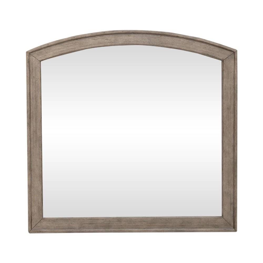 "Liberty Furniture Industries - Arched Mirror with Dresser Mount 41"" x 40""- Oak Wood Frame - Burnished Beige" price history on PriceWatchPro