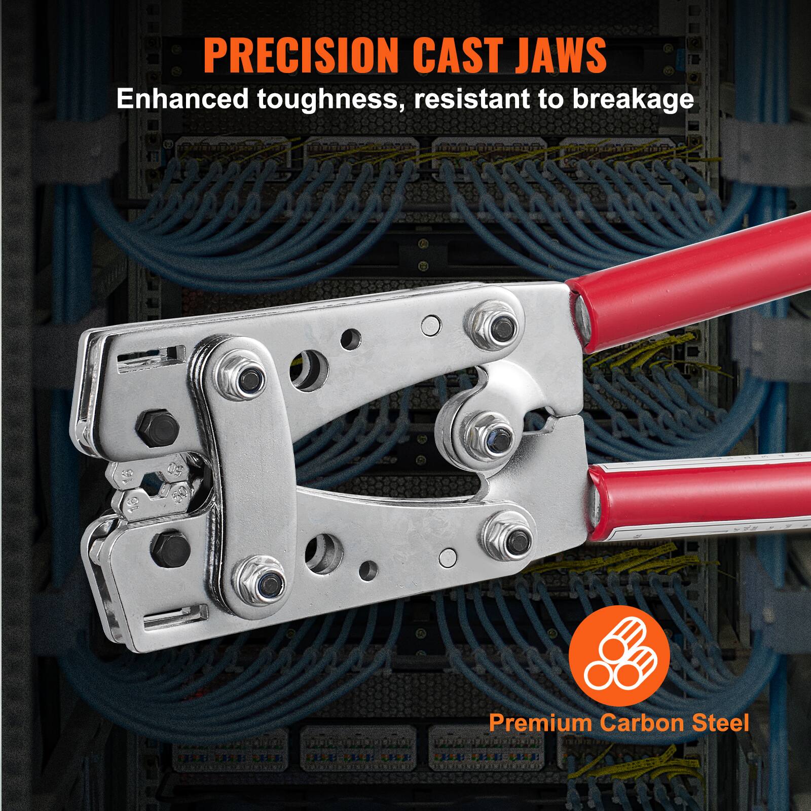 PRECISION CAST JAWS  
Enhanced toughness, resistant to breakage  

Premium Carbon Steel