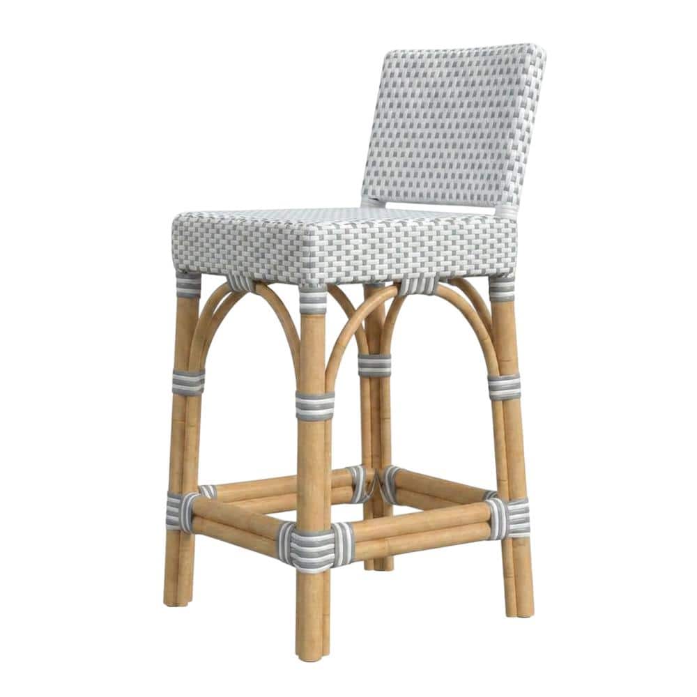 "Butler Specialty - Serienna Rectangular Rattan Low Back 24.5"" Counter Stool - White And Gray" price history on PriceWatchPro