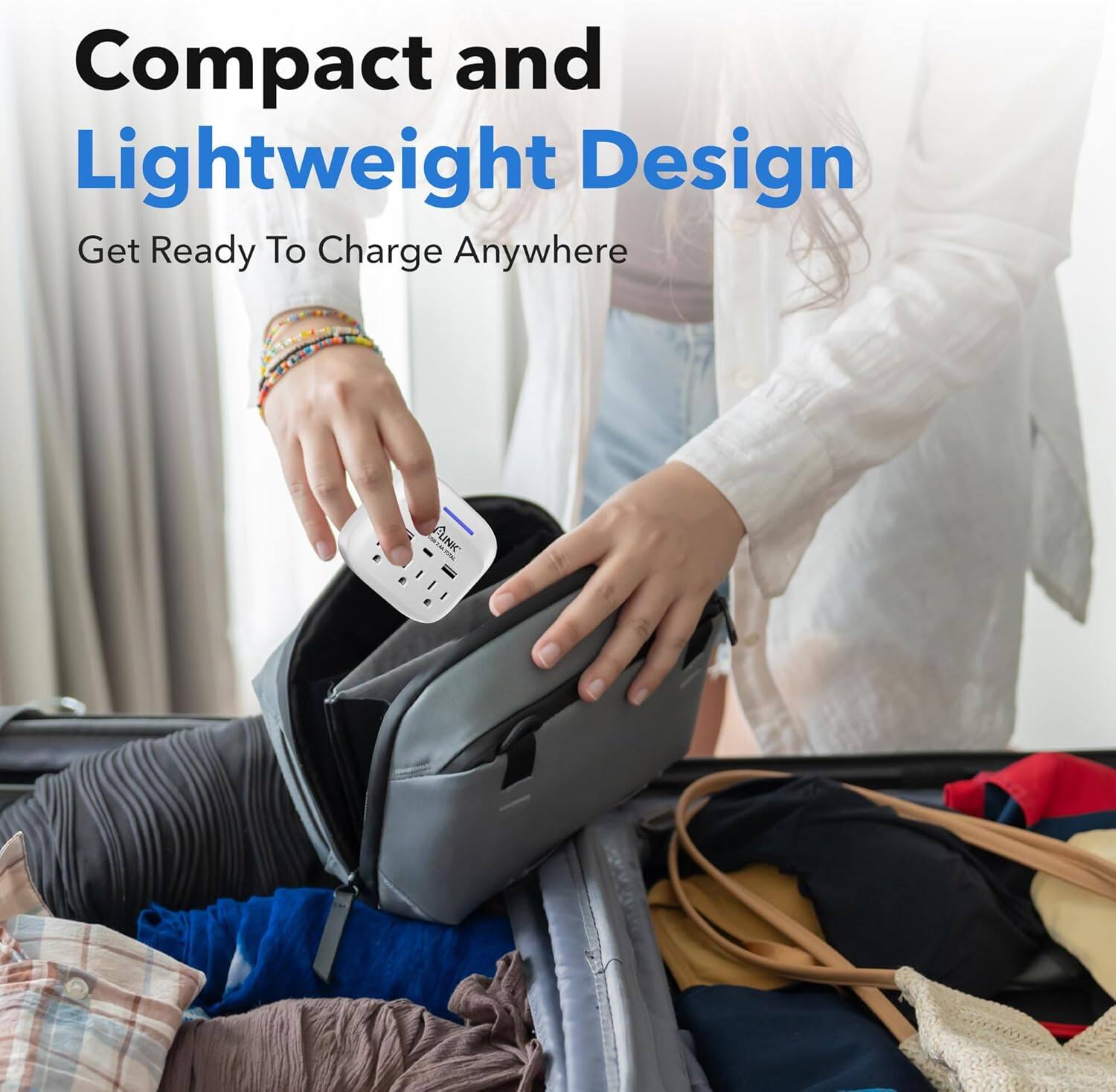 Compact and Lightweight Design  
Get Ready To Charge Anywhere