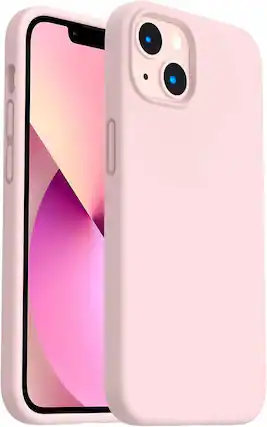 Front. Ornarto - ORNARTO Shockproof Liquid Silicone Designed for iPhone 13 Case Anti-Shock Cover Drop Protection 6.1inch-Chalk Pink - Chalk Pink.