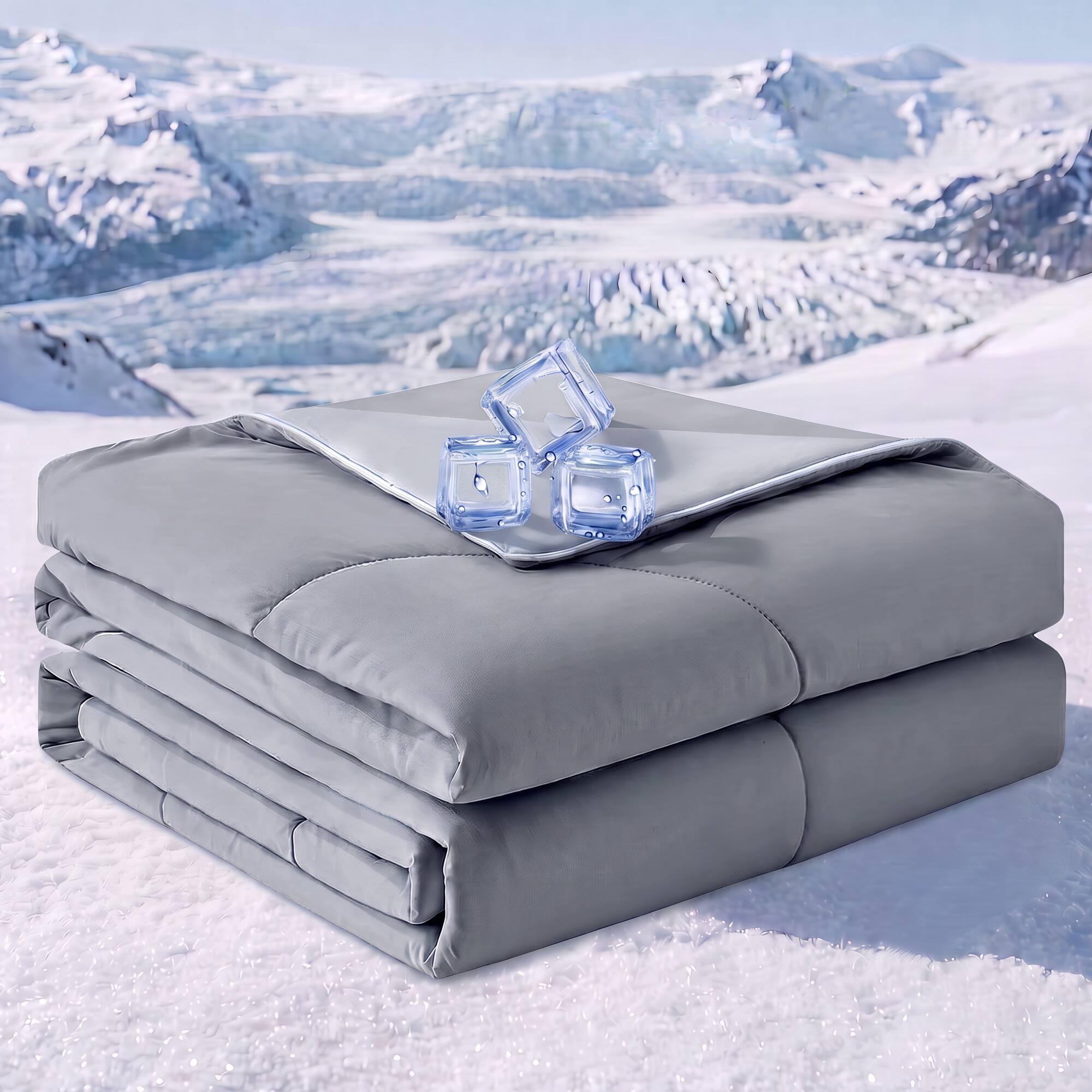 Alt View 3. KERDOM - Single/Twin - Cooling Comforter for Night Sweats, Arc-Chill Q-max>0.45, Instant Cool, Breathable Cold Throw, Washable - Grey.