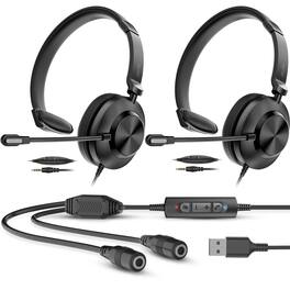 Delton - T30Y Training Headset Kit with Master Adapter & Splitter - Black