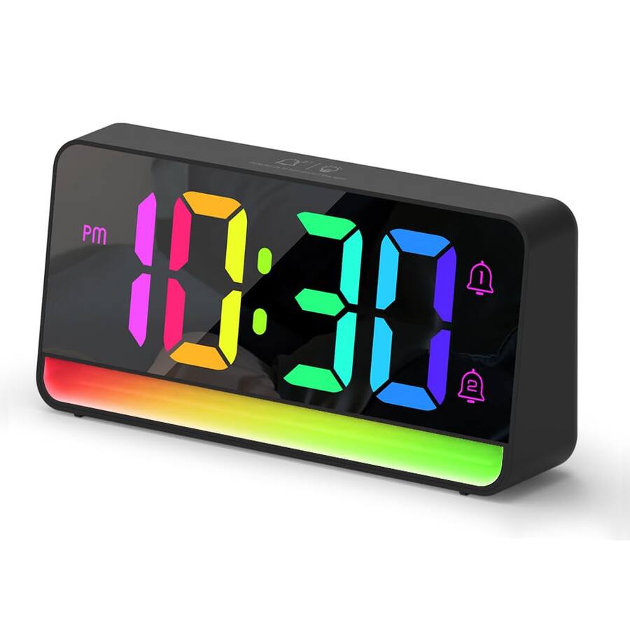 Clock Plugged In Dazzed Corner RGB Digital Alarm Clock,Plug in Clock Black AVR77S - Best Buy