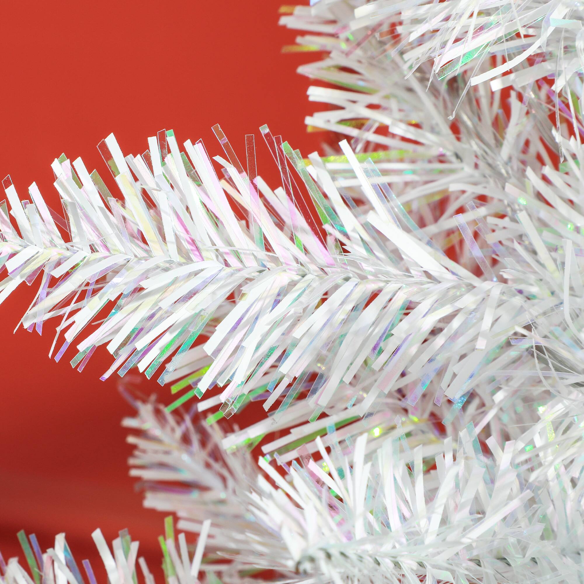 Alt View 8. Homcom - Prelit Pencil Artificial Christmas Tree, 250 Colorful Branches 150 LEDs - White.