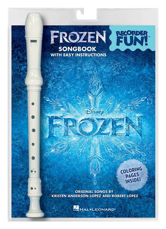 Front. Hal Leonard - Disney Frozen Instructional Songbook and Beginner Recorder - White.