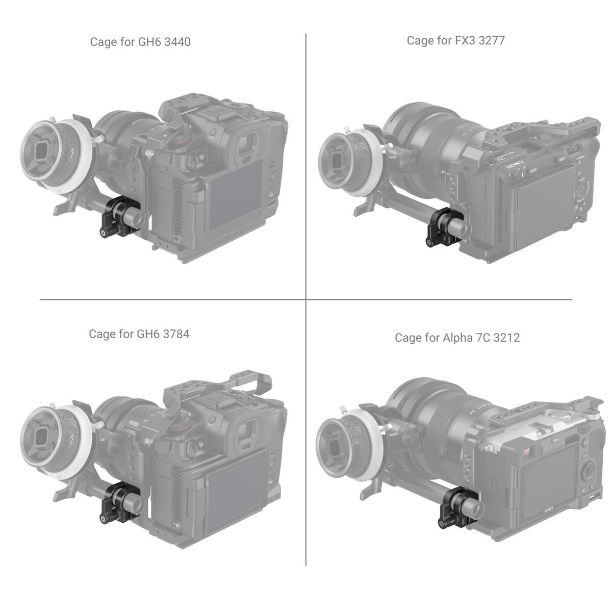 Cage for GH6 3440  
Cage for FX3 3277  
Cage for GH6 3784  
Cage for Alpha 7C 3212