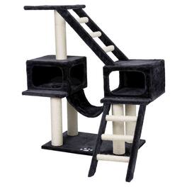 TRIXIE - Malaga Sisal 3-Level Cat Tree with Scratching Posts, Condos & Ladders - Dark Gray