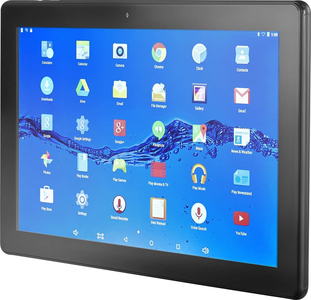 Left. DigiLand - 10.1" - Tablet - 16GB - Black.