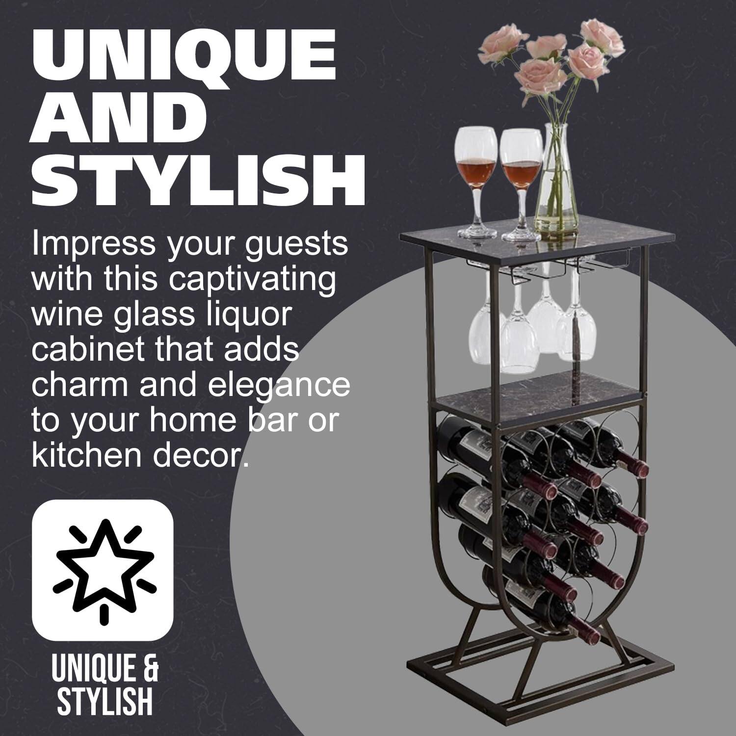 UNIQUE AND STYLISH

Impress your guests with this captivating wine glass liquor cabinet that adds charm and elegance to your home bar or kitchen decor.

UNIQUE & STYLISH