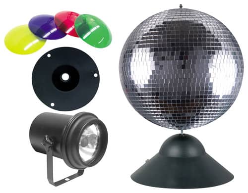 American DJ - Mirror Ball Kit - Silver/Black - Larger Front