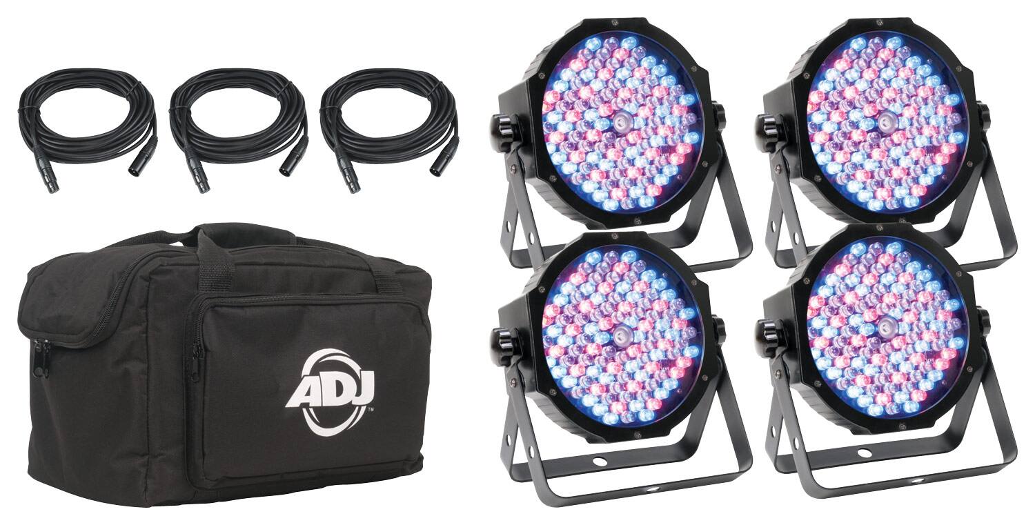 American DJ - Mega Flat Pak Plus Par Lighting - Black - Larger Front