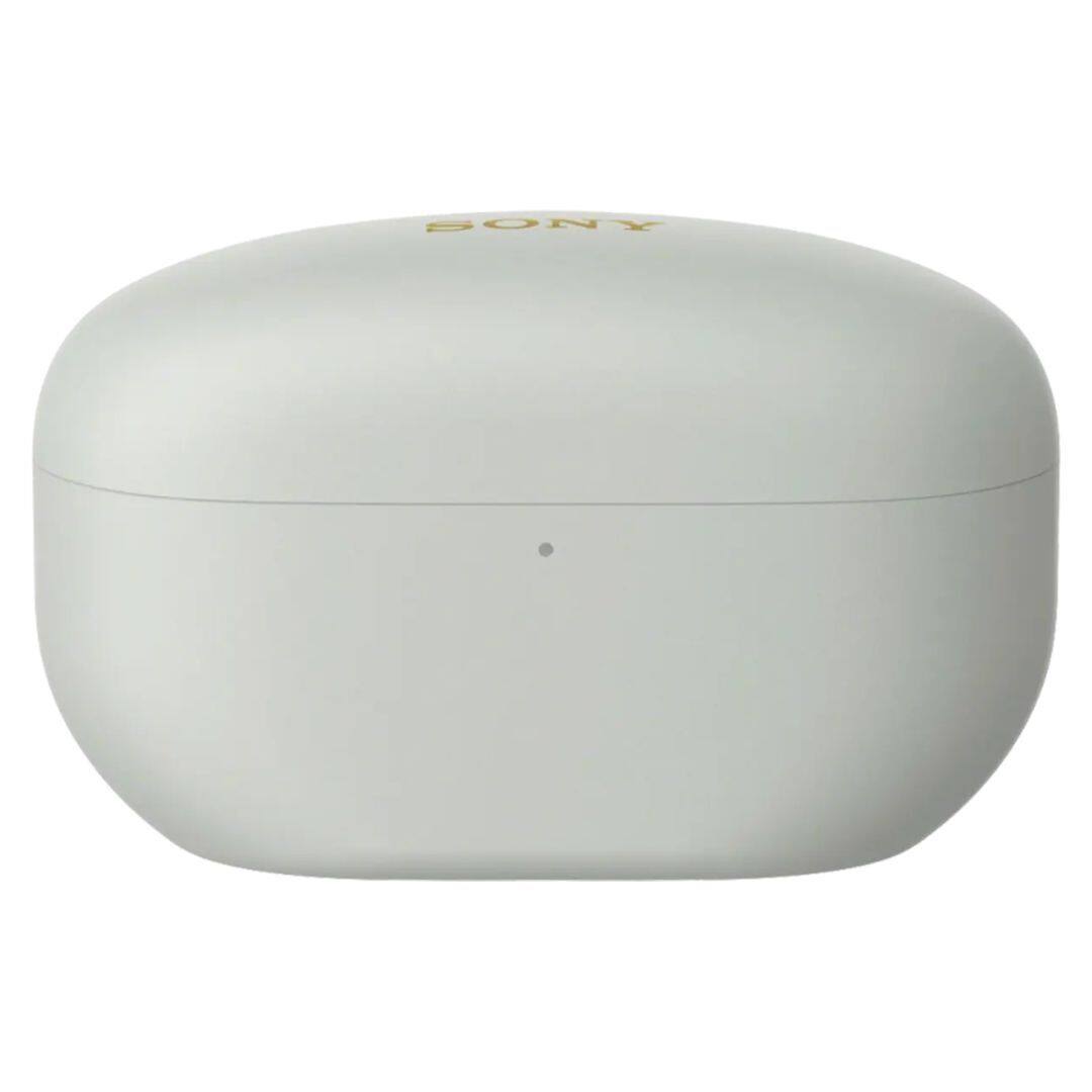 Front. Sony - Sony WF-1000XM5 Rechargeable Charging Case for Charging Earbuds (Silver) - White.