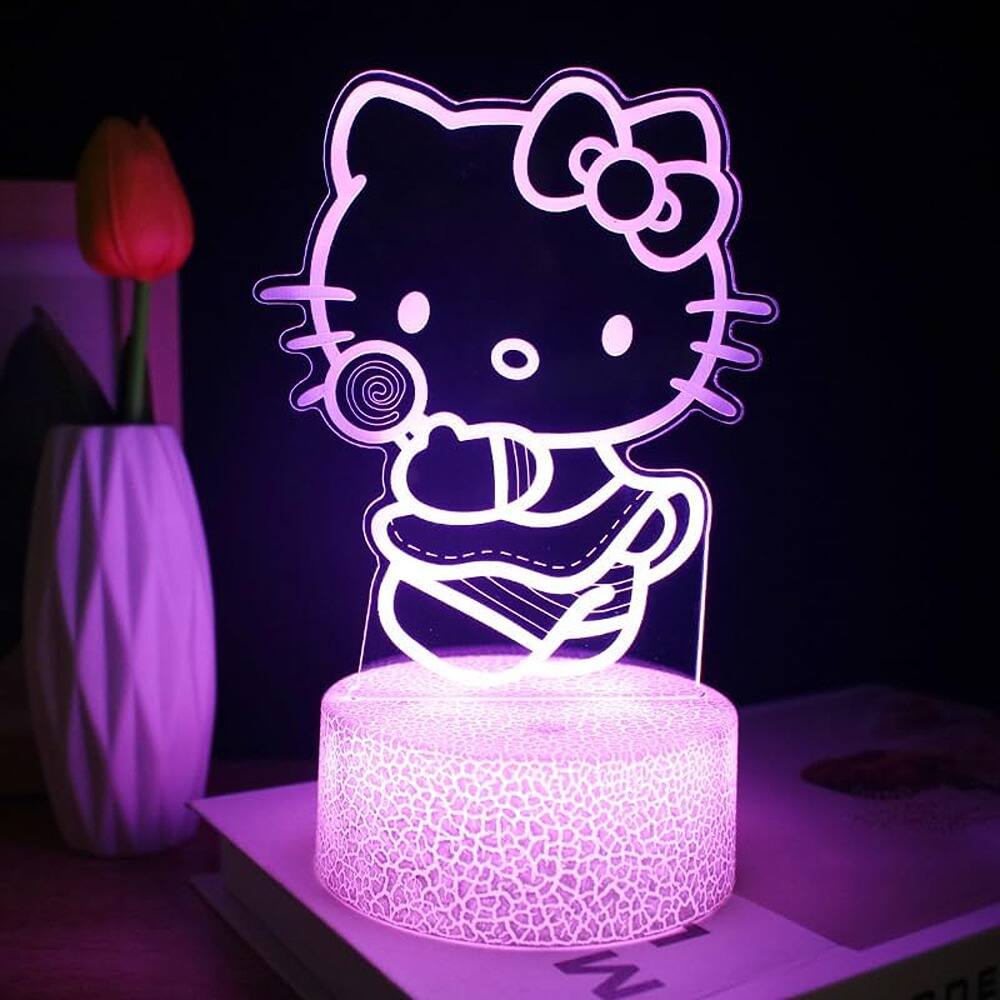 Front. Schertz - Anime Cat 16-Color Night Light – Remote Control, Dimmer, Timer.