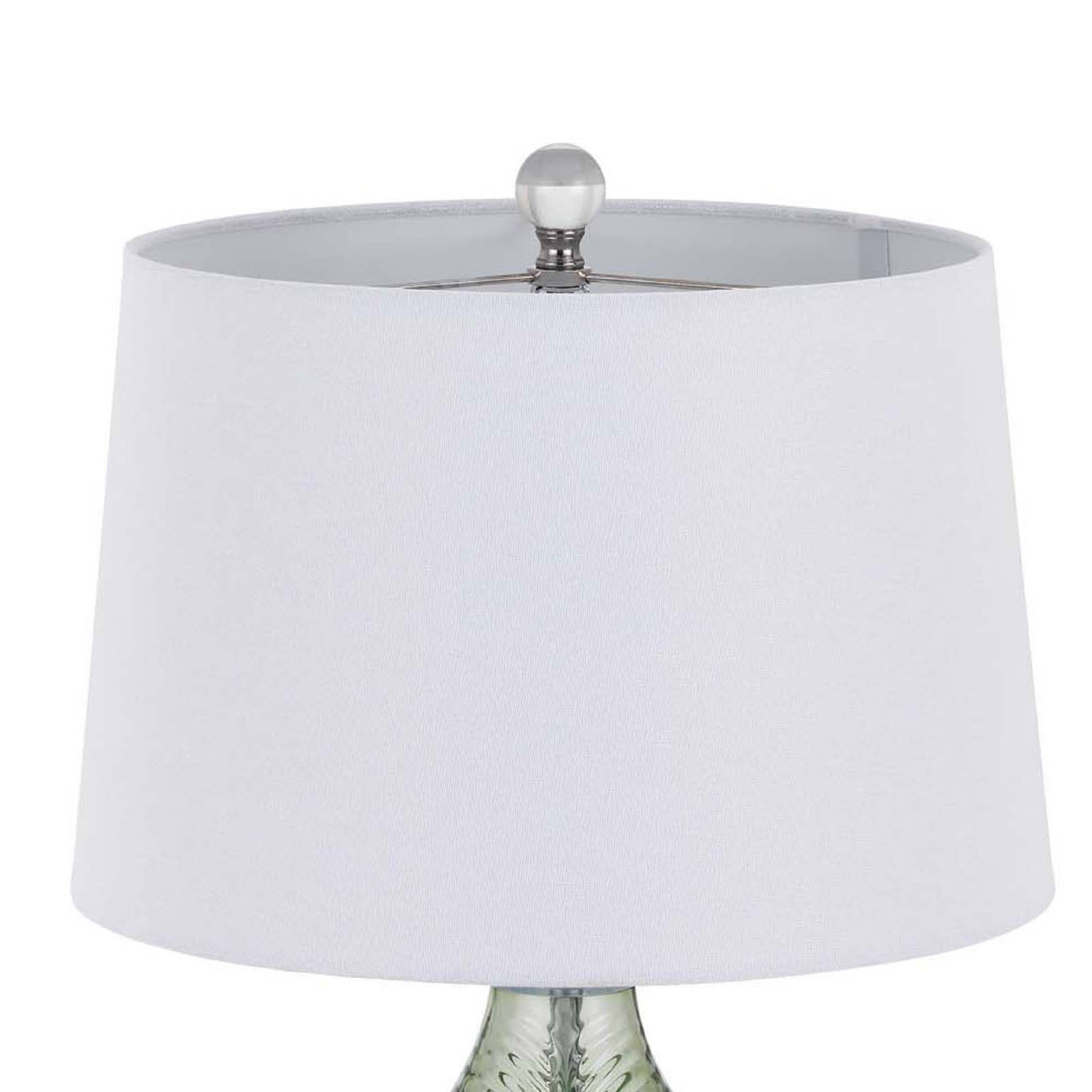 Alt View 1. Manhattan Lane - Table Lamp, Drum Shade, 26 Inch Faceted Teardrop Base - Lime Green, White, Chrome.