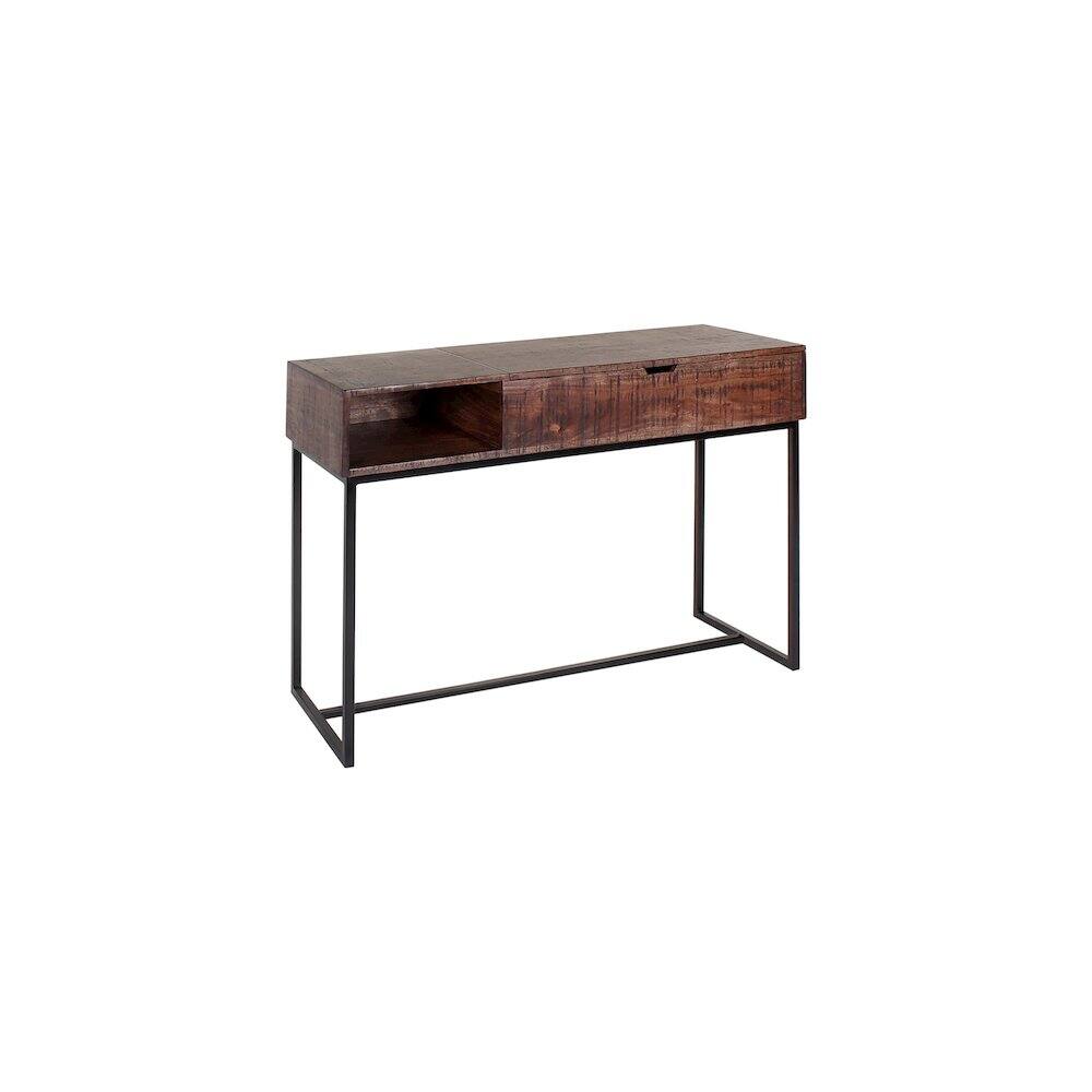 Left. Porter Designs - Lakewood Solid Acacia Wood Console Table - Brown.
