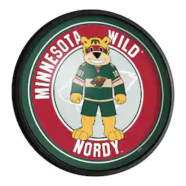 The Fan-Brand - Minnesota Wild Mascot 18'' Round Slimline Illuminated Wall Sign - Multicolor