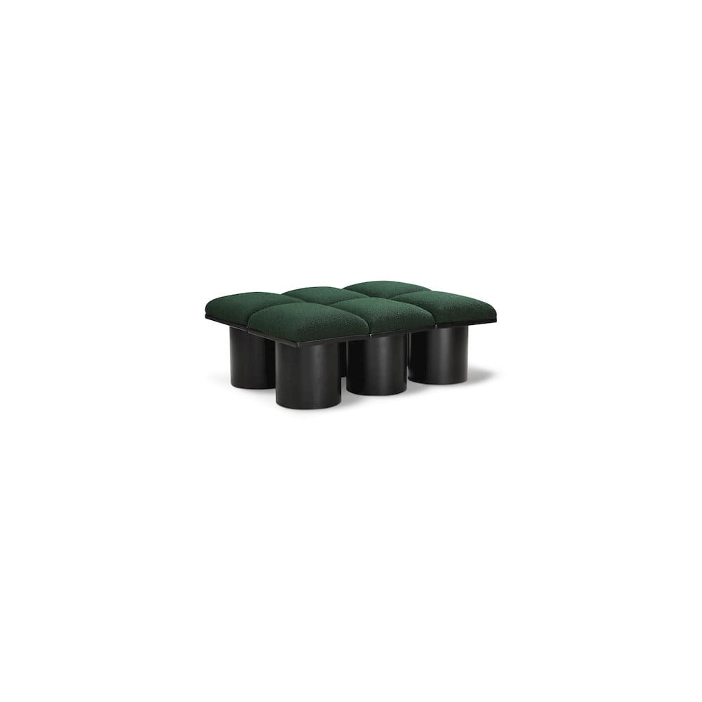 Meridian Furniture - Pavilion Bench - Green Boucle Fabric