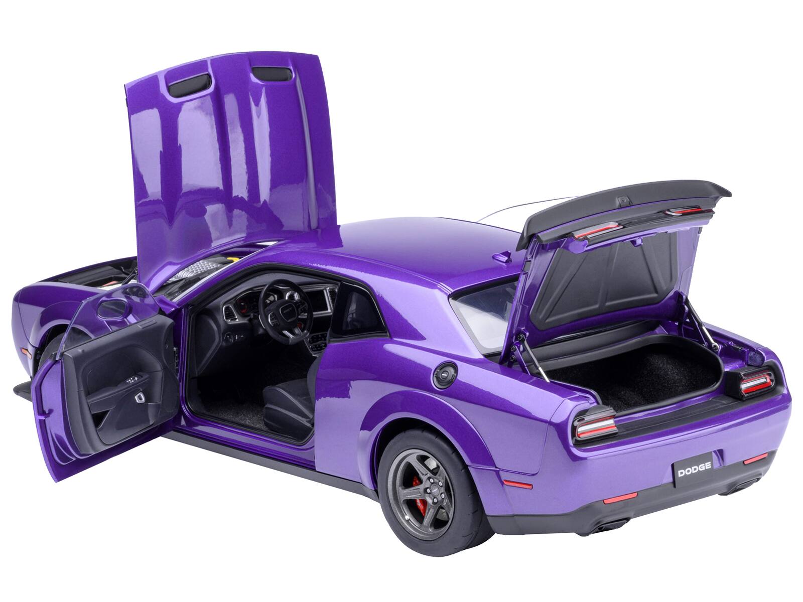 Alt View 1. Autoart - 2023 Dodge Challenger SRT Super Stock Plum Crazy Purple 1/18 Model Car by Autoart.