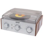Front Zoom. Jensen - 3-Speed Stereo Turntable with AM/FM - Silver.