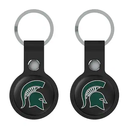 Front. Keyscaper - Black Michigan State Spartans Two-Pack AirTag Holders - No Size - Black.