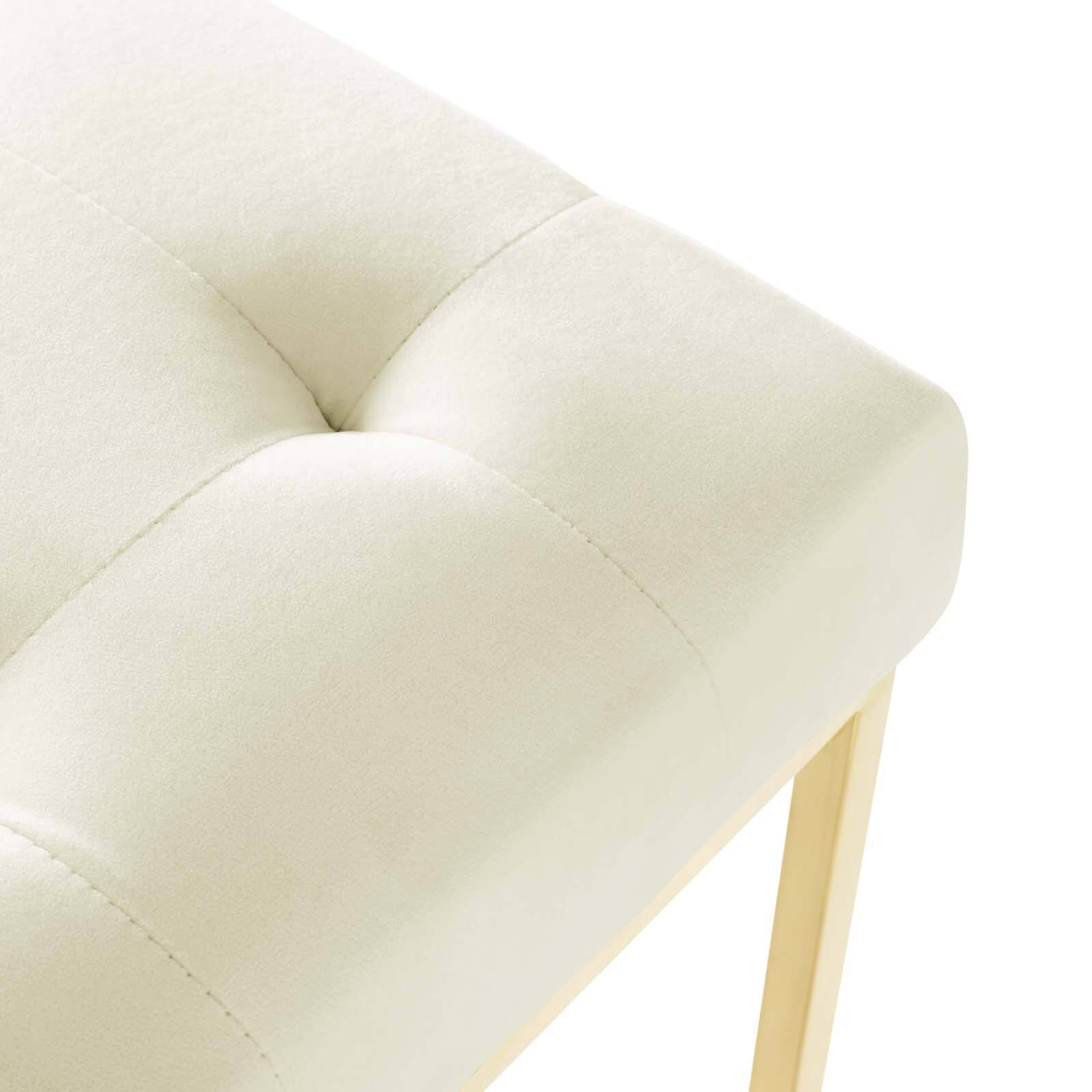 Alt View 4. Modway - Privy Gold Stainless Steel Performance Velvet Dining Chair by Modway - Gold Ivory.