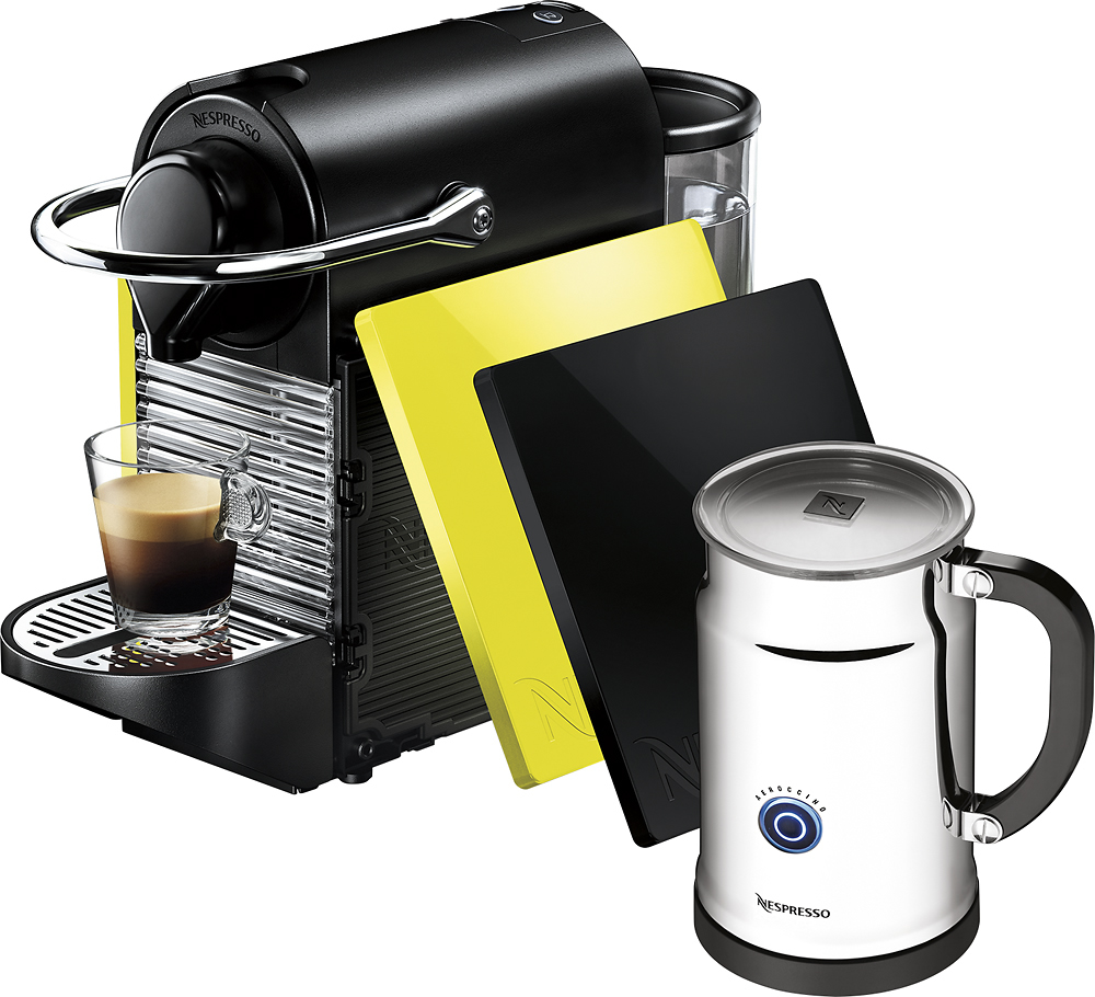 Best Buy: Nespresso Pixie Clip Espresso Maker/Coffeemaker Black/Lemon Neon  A+C60-US-BY-NE
