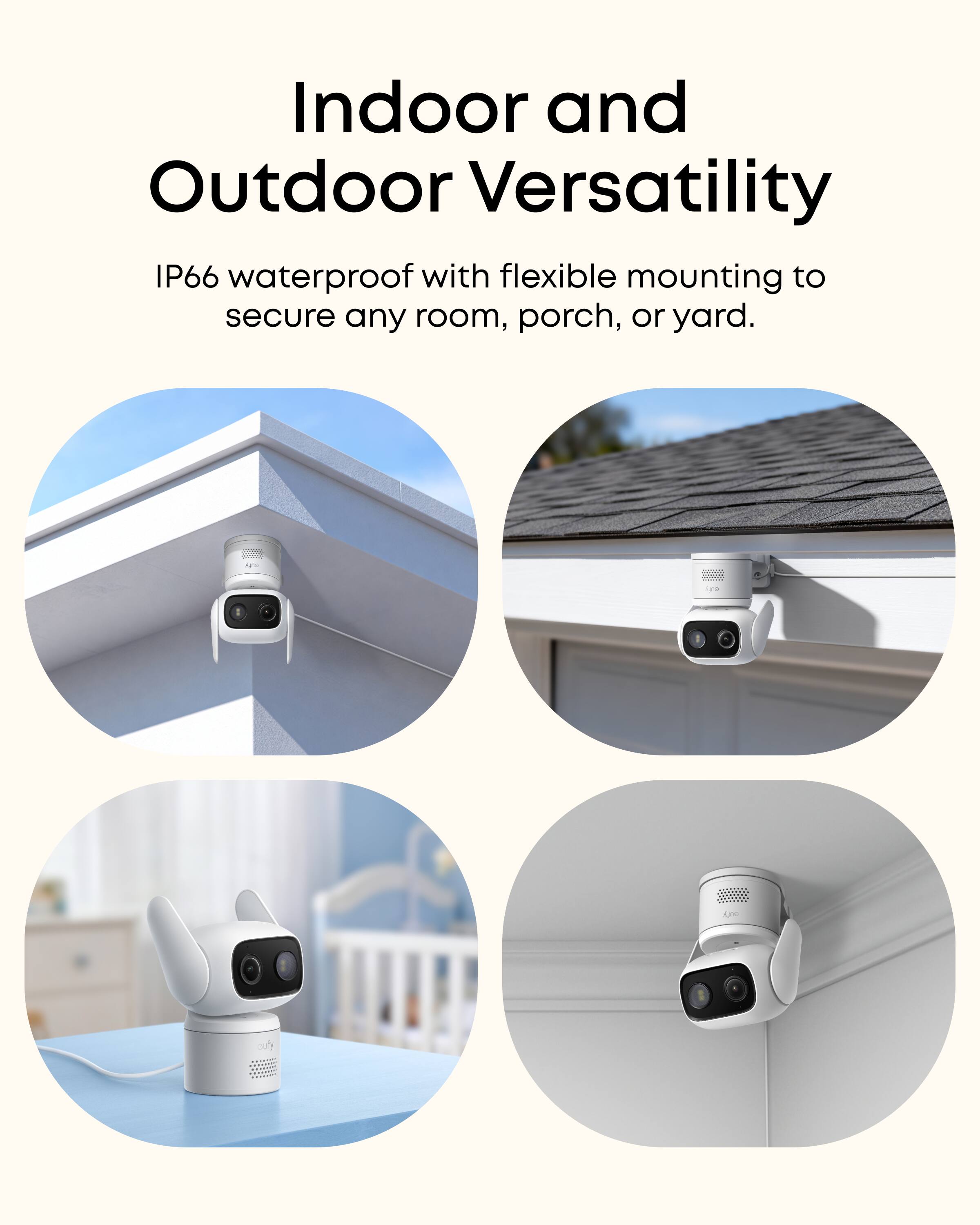 eufy Security Wired Cam C31(2 Cam Kit), 360 Coverage PTZ, Dual