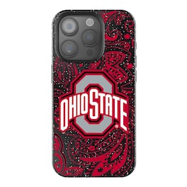 Keyscaper - NCAA - Ohio State Buckeyes Paisley Bling iPhone Case - 14 - Black