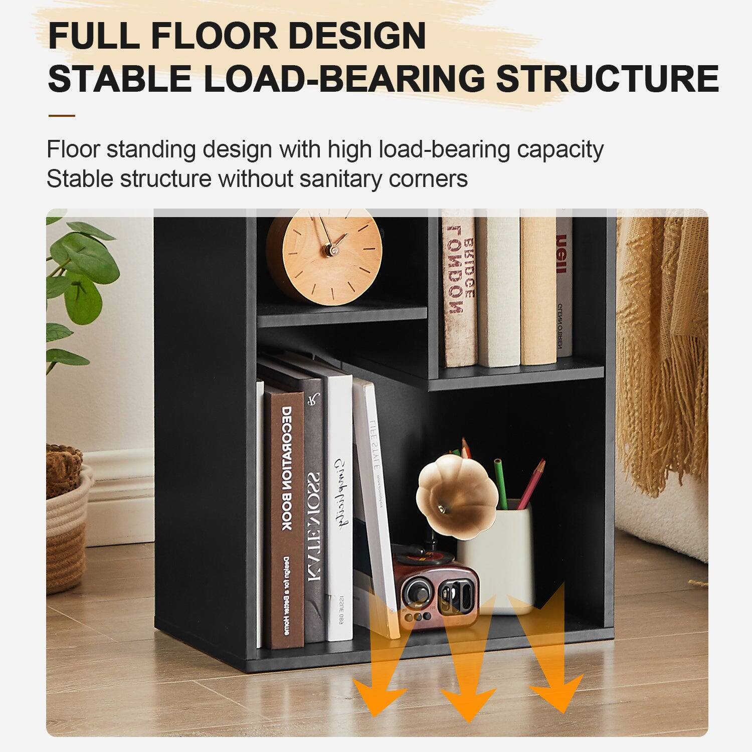 FULL FLOOR DESIGN  
STABLE LOAD-BEARING STRUCTURE  

Floor standing design with high load-bearing capacity  
Stable structure without sanitary corners
