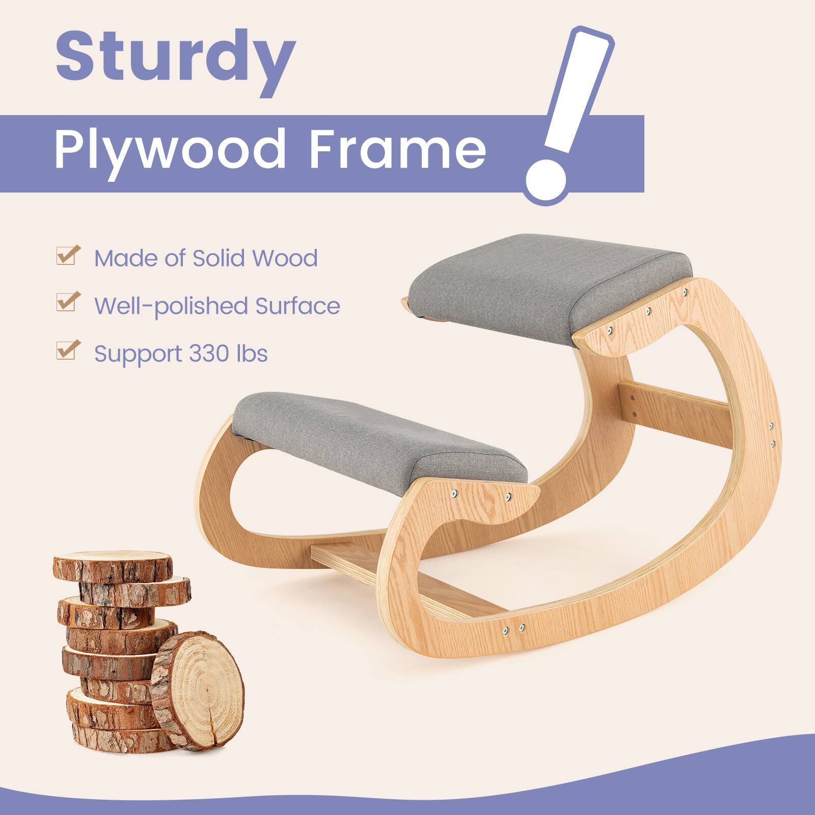 Sturdy Plywood Frame  
Made of Solid Wood  
Well-polished Surface  
Support 330 lbs
