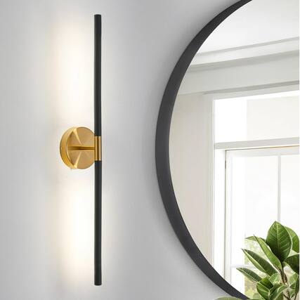 Front. TECH SAFARI - Modern Bathroom Light Fixtures Over Mirror Inch w Rotatable Dimmable k Led Vanity Bar And Lights Above - Black & Gold 36 inch.
