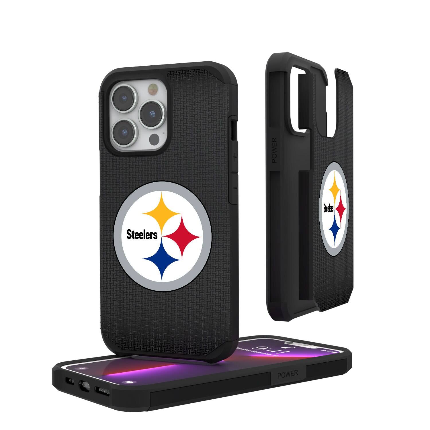 Keyscaper - NFL - Pittsburgh Steelers Linen Logo iPhone Rugged Case - 14 Plus - Black price history on PriceWatchPro