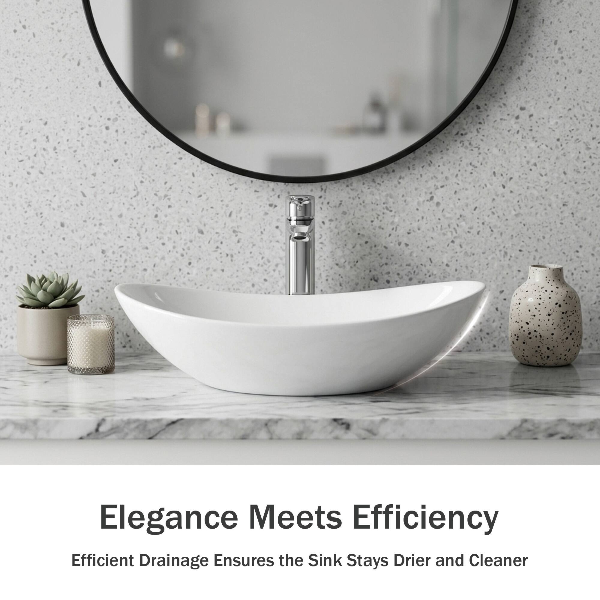 Elegance Meets Efficiency  
Efficient Drainage Ensures the Sink Stays Drier and Cleaner