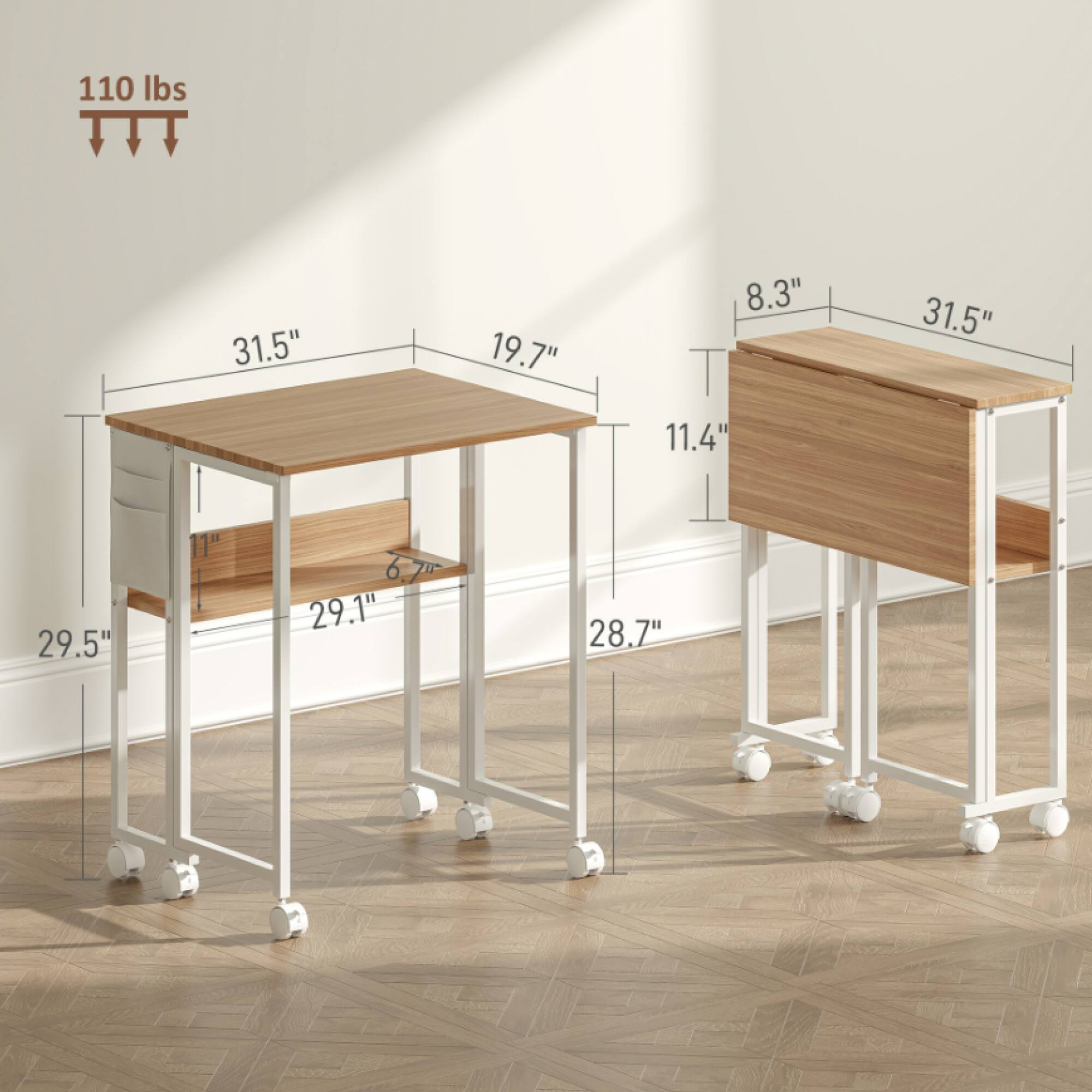 110 lbs  
31.5"  
19.7"  
8.3"  
31.5"  
11.4"  
29.5"  
11"  
6.7"  
6  
29.1"  
28.7"