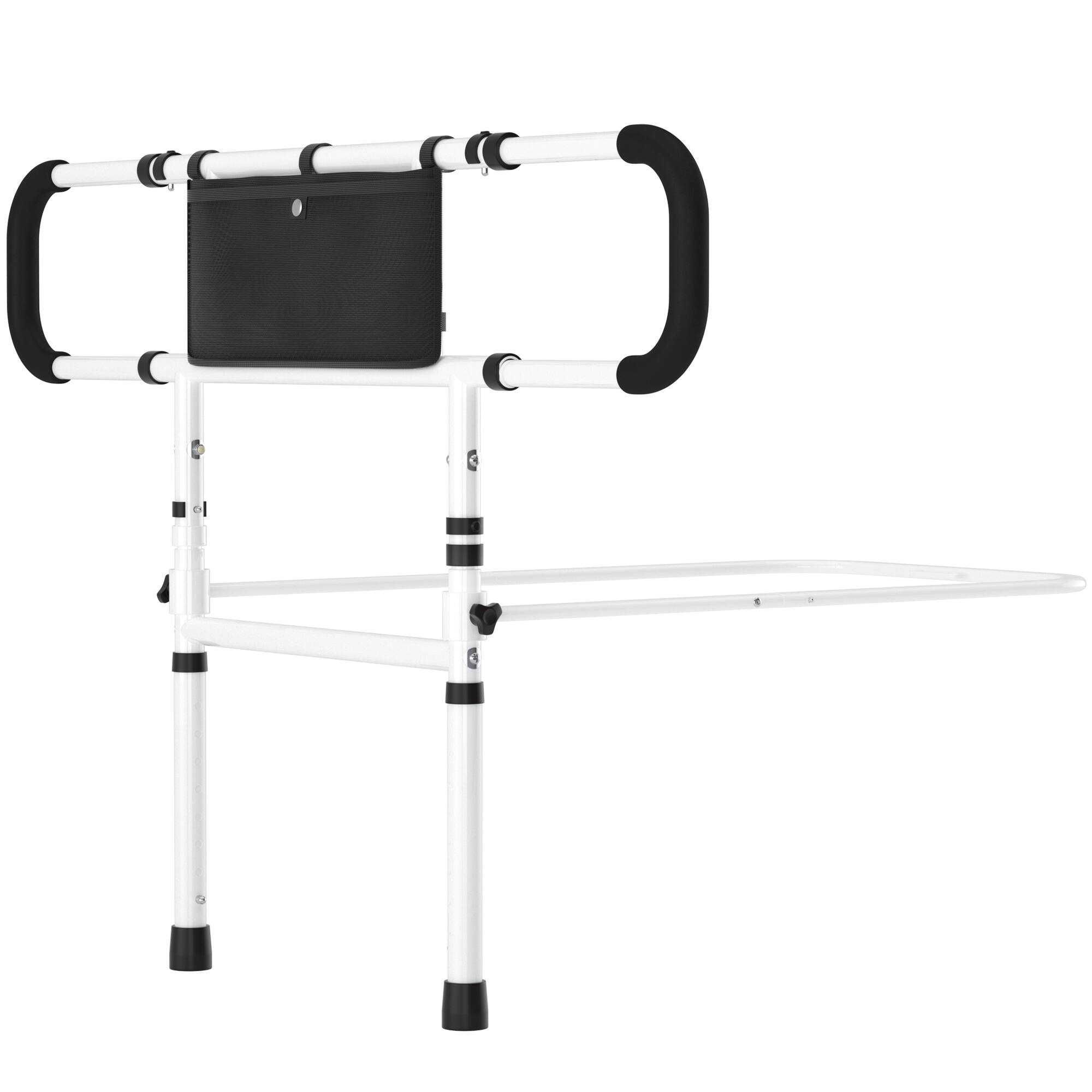 Front. Topteng - Bed Assist Rail for Elderly - 450lbs Capacity, No-Tool Installation, Foldable&Height Adjustable, Fits  Various Bed Sizes - Black.