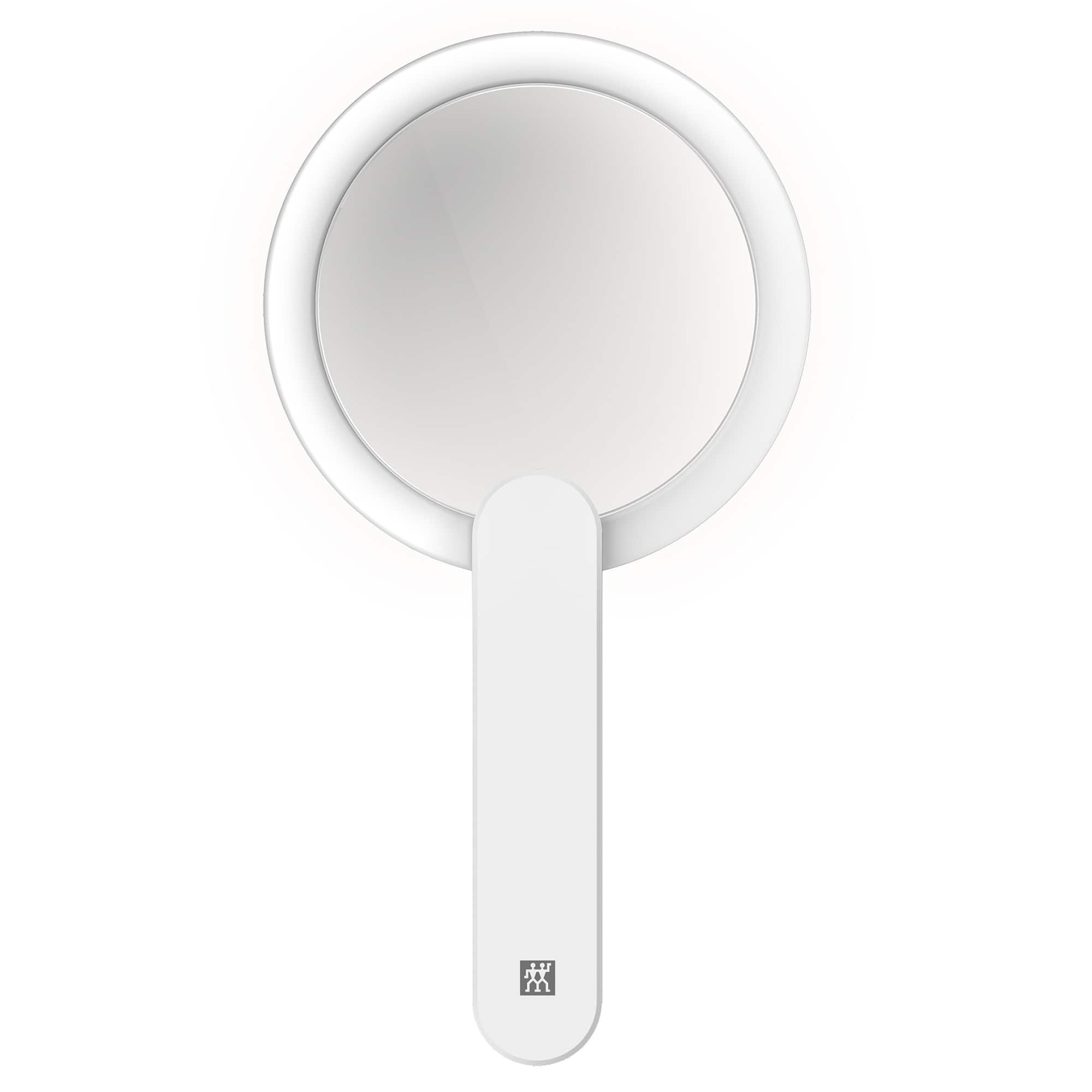 ZWILLING - Makeup Mirror (10X magnification, LED rechargeable, 360 degree rotating handle, daylight Premium - White