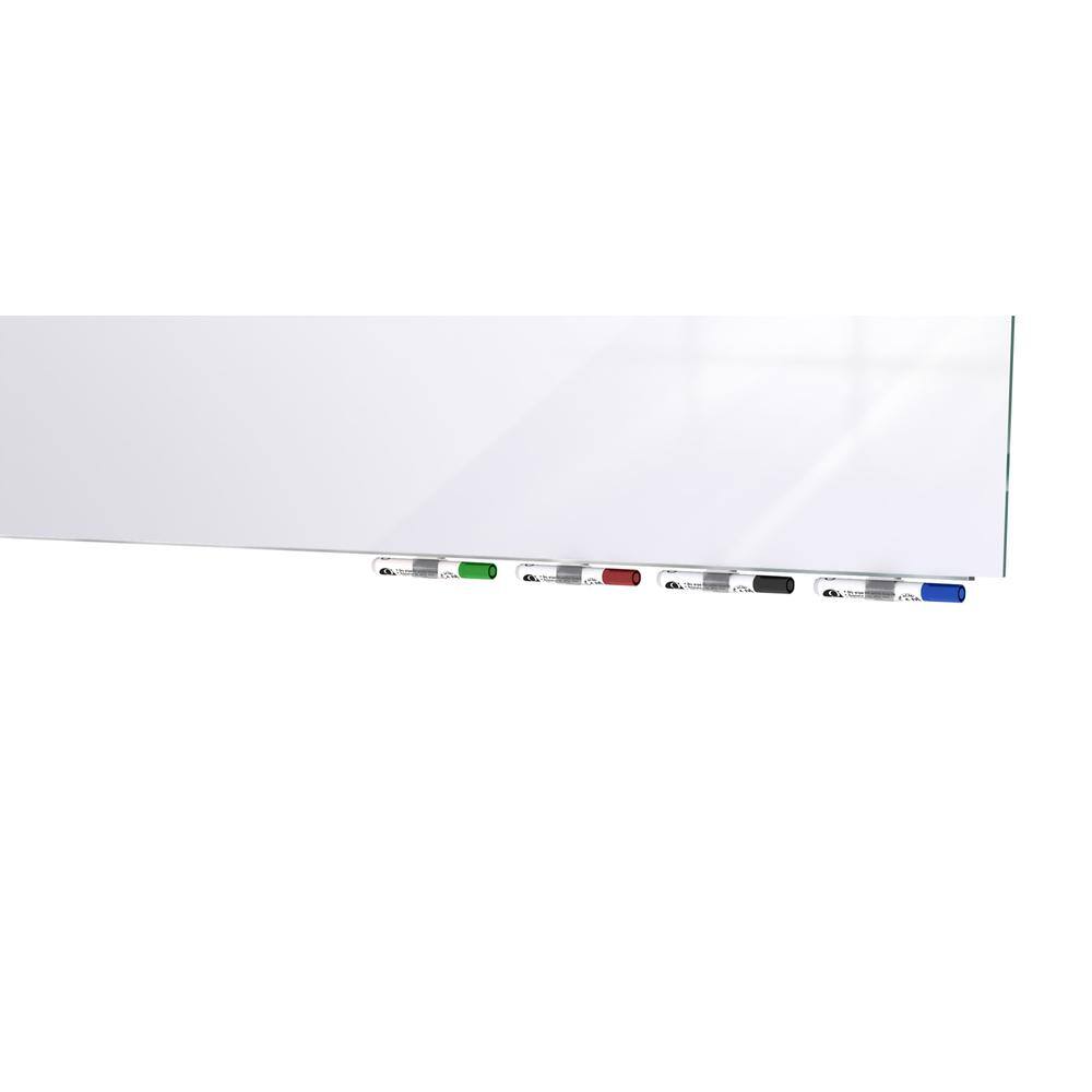 Left. Ghent - Ghent Aria 3'H x 2'W Glass White Board, White Surface, Vertical, 4 Markers and Eraser - White.