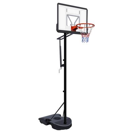 Front. Ecooso - Portable Basketball Hoop, Adjustable 6.9-10.0 ft, 34" Backboard, Rebounder, Wheels, Water/Sand Base - Black.