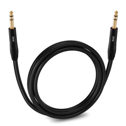 Front. Lyxpro - Balanced Audio 1/4 TRS Cable, Male to Male, Durable & Flexible 1/4 to 1/4 Audio Cable, 6 ft - Black.