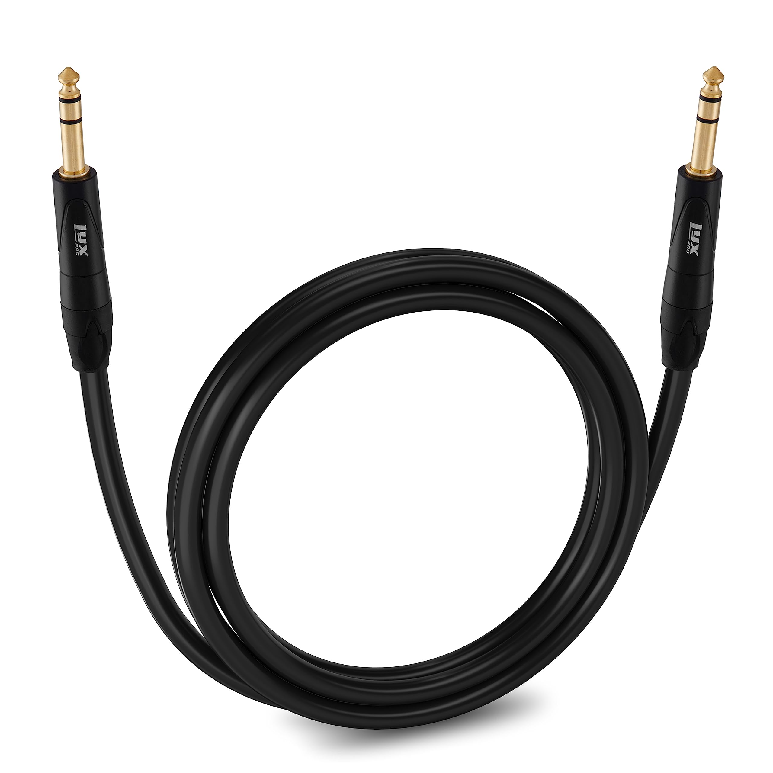 Lyxpro - Balanced Audio 1/4 TRS Cable, Male to Male, Durable & Flexible 1/4 to 1/4 Audio Cable, 6 ft - Black