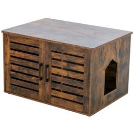 TRIXIE - XL Farmhouse Litter Box Enclosure, Hidden Litter Box Cabinet or End Table - Brown