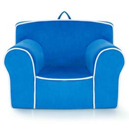 Resenkos - Upholstered Kids Sofa with Velvet Fabric and High-Quality Sponge-Blue, Kids Chairs for Kids - Blue